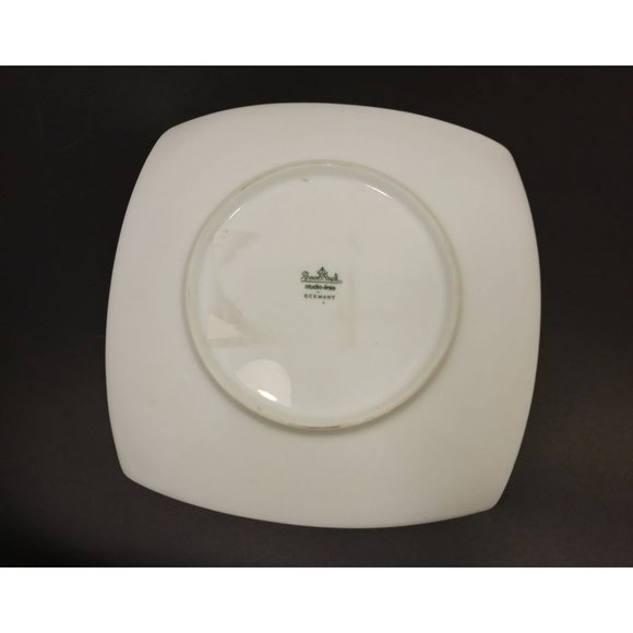 Rosenthal Studio Plate Bowl Line Floral Square Pink Gold Flowers Germany Signed - Picture 5 of 6